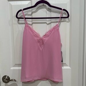 New! Melrose and Market Lace Trim Cami in Pink Chiffon Size Small